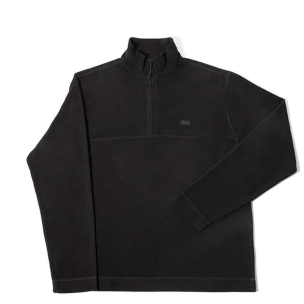 NWT RAINS Addie Fleece Half Zip- GQ Size L Black